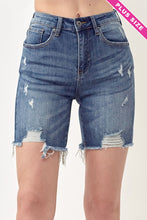 Load image into Gallery viewer, Distressed Mid Thigh Shorts
