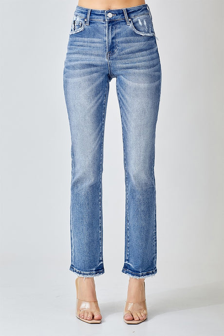Plus size mid rise straight jeans
