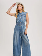 Load image into Gallery viewer, Denim Sleeveless Jumpsuit