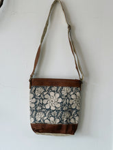 Load image into Gallery viewer, Blue Canvas Floral Crossbody