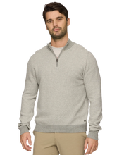 Load image into Gallery viewer, men's 1/4 zip light gray sweater