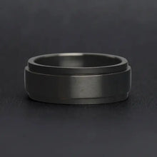 Load image into Gallery viewer, black stainless steel spinner ring. made in the USA