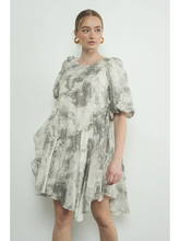 Load image into Gallery viewer, Abstract Mini Puff Sleeve Dress