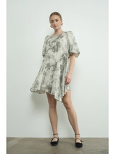 Load image into Gallery viewer, Abstract Mini Puff Sleeve Dress