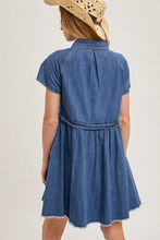 Load image into Gallery viewer, Denim Button Down Mini Dress