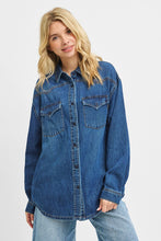 Load image into Gallery viewer, Western Style Relaxed Denim Shirt