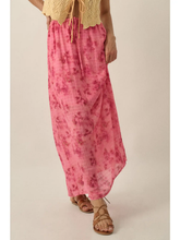 Load image into Gallery viewer, pink floral straight fitting maxi skirt