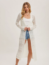 Load image into Gallery viewer, Pointelle Duster Maxi Cardigan