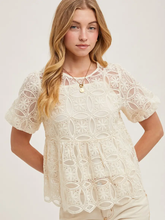 Load image into Gallery viewer, Crochet Babydoll Top