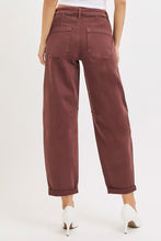 Load image into Gallery viewer, High Rise Brown Barrel Jeans