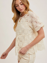 Load image into Gallery viewer, Crochet Babydoll Top