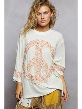 Load image into Gallery viewer, Floral Peace Patch Knit Top