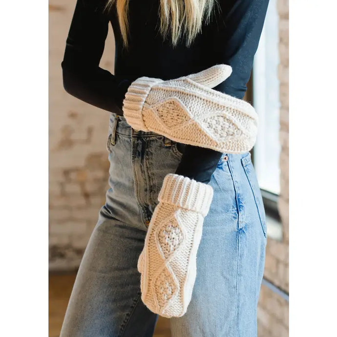 cable knit mittens