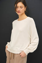 Load image into Gallery viewer, Round neck long sleeve oatmeal colored top