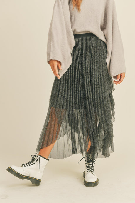 metallic plated skirt