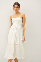 Load image into Gallery viewer, White Smocked top midi dress