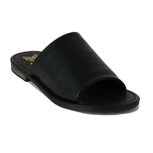 Black Wide Toe Slide On Shoe