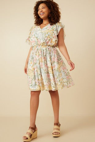 Pia Floral Ruffle Dress