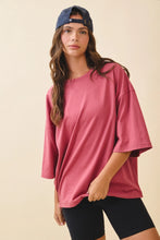 Load image into Gallery viewer, Oversized basic tee in the color merlot
