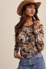 Load image into Gallery viewer, Floral Patchwork Print Mesh Top
