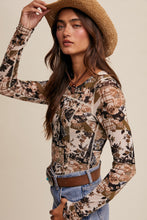 Load image into Gallery viewer, Floral Patchwork Print Mesh Top
