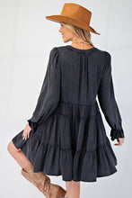 Load image into Gallery viewer, Ella Mineral Washed Tiered Dress
