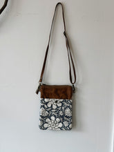 Load image into Gallery viewer, Blue Canvas and Flowers Shoulder Bag
