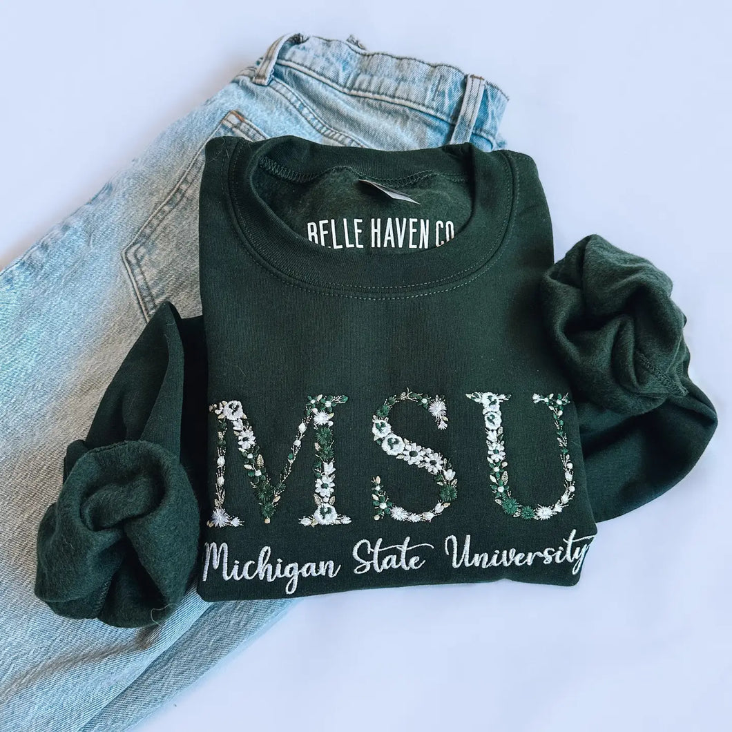 MSU Embroidered Crewneck