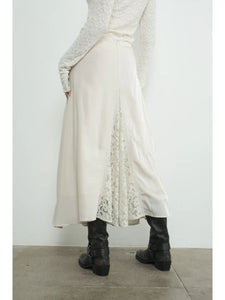 Dove Satin & Lace Skirt