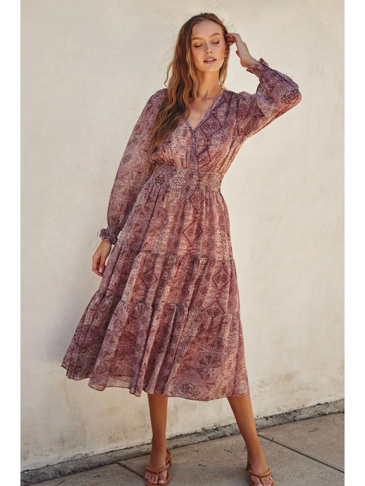 paisley print midi dress