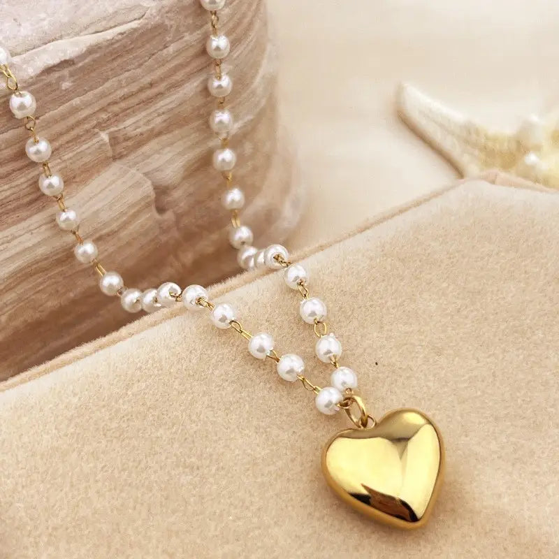 Heart & Pearl Necklace