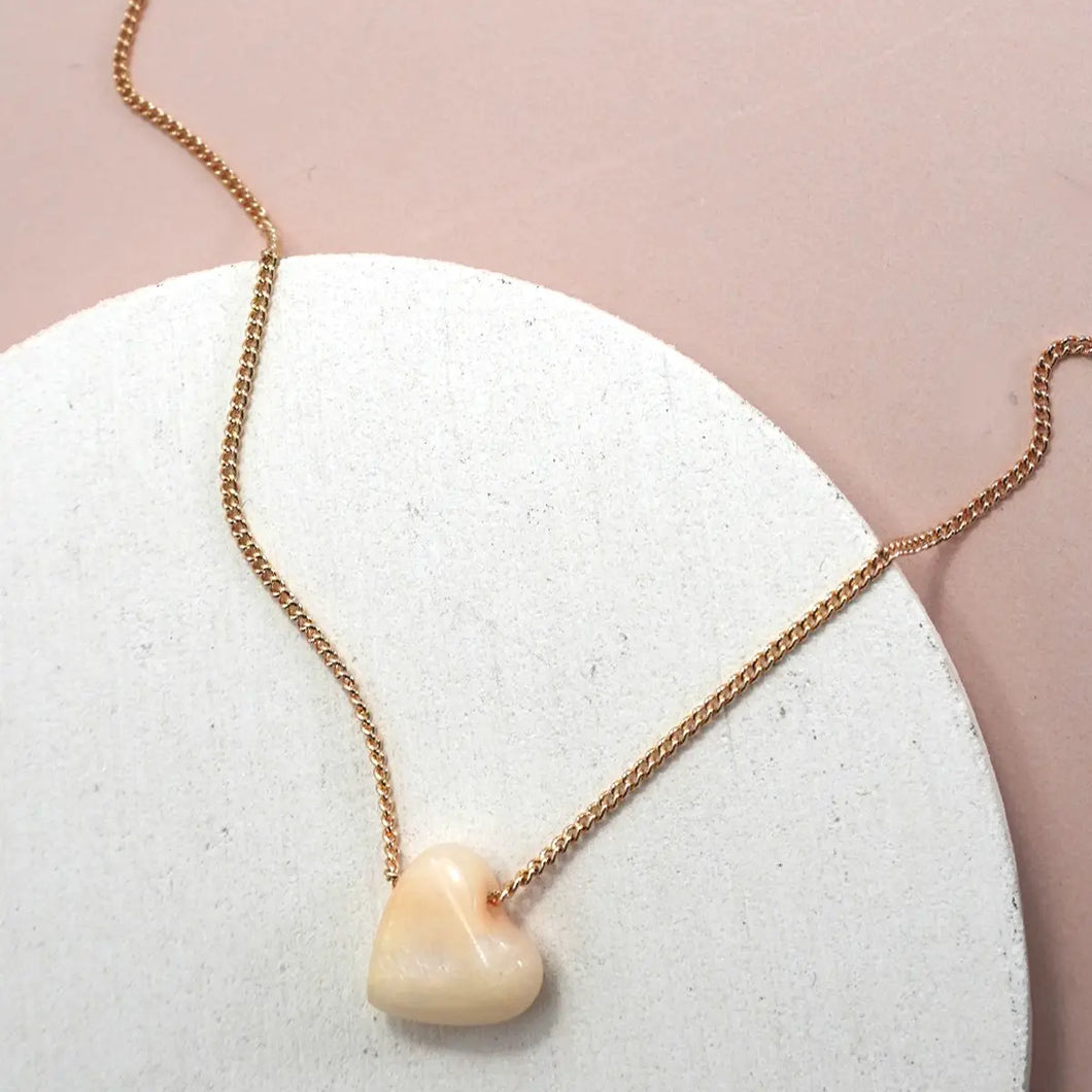 Natural Stone Heart Necklace