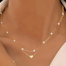 Load image into Gallery viewer, Heart &amp; Pearl Layered Necklace
