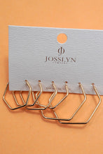 Load image into Gallery viewer, hexagon earring set in gold finish
