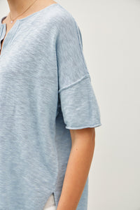 Drop Shoulder Cotton Slub Tee