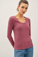 Load image into Gallery viewer, Basic Scoop Neck Ribbed Tee
