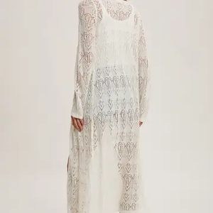 Pointelle Duster Maxi Cardigan