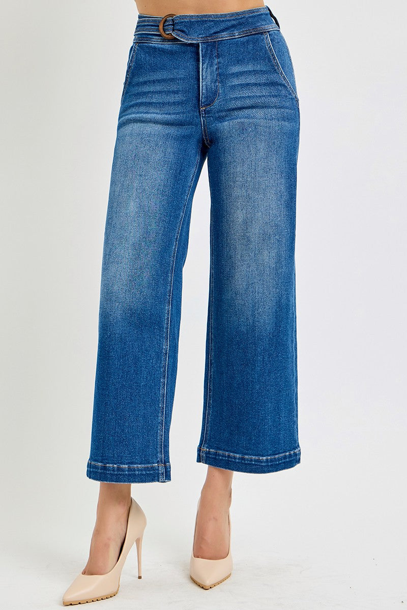 Ivy High Rise Crop Wide Leg Jeans