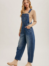 Load image into Gallery viewer, Denim Barrel Overalls
