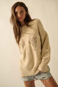 Embroidered Tiger Sweater