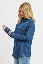 Load image into Gallery viewer, Western Style Relaxed Denim Shirt
