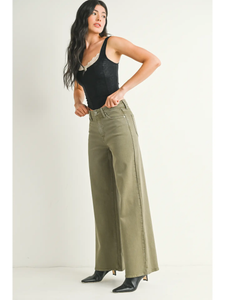 Vintage Olive Palazzo Wide Leg Pant