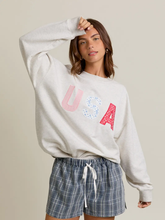 Load image into Gallery viewer, USA Patchwork Crewneck
