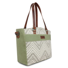 Load image into Gallery viewer, Moss Green/Alabaster Tote Bag
