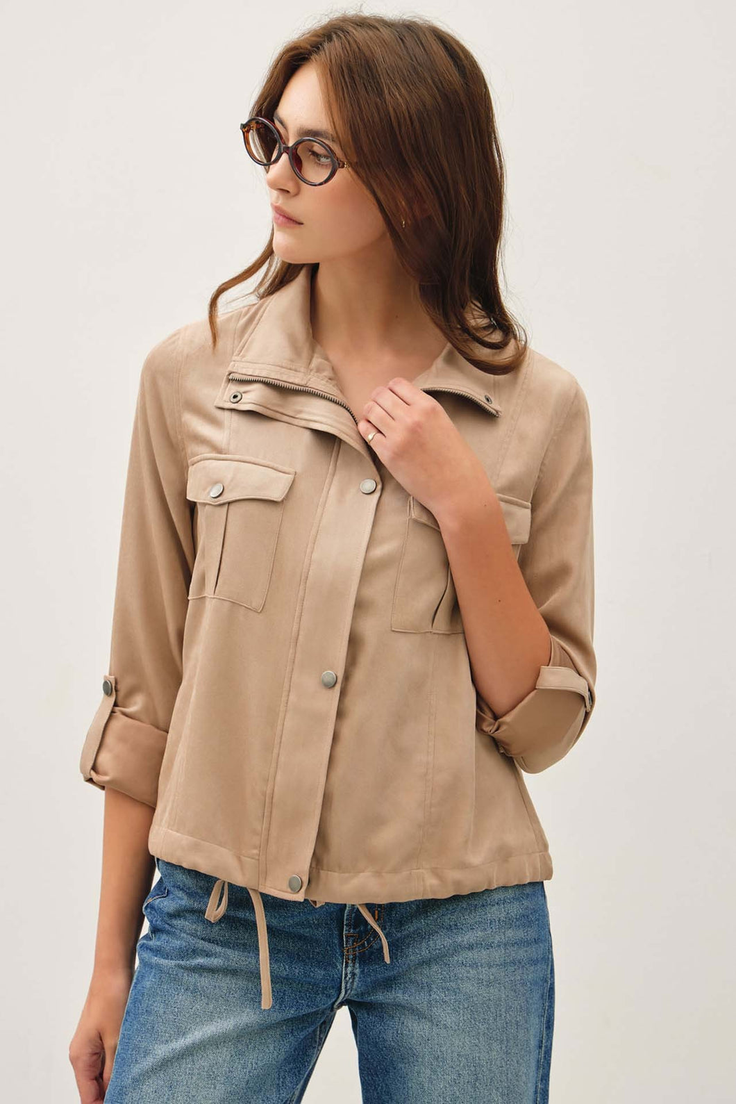 Cropped Utility Safari Jacket