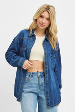 Load image into Gallery viewer, Western Style Relaxed Denim Shirt
