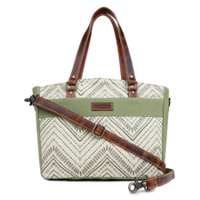 Load image into Gallery viewer, Moss Green/Alabaster Tote Bag
