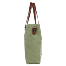 Load image into Gallery viewer, Moss Green/Alabaster Tote Bag
