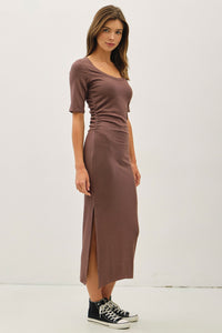 Basic Ribbed Midi Dress