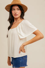 Load image into Gallery viewer, Butterfly Sleeve Pointelle Knit Top
